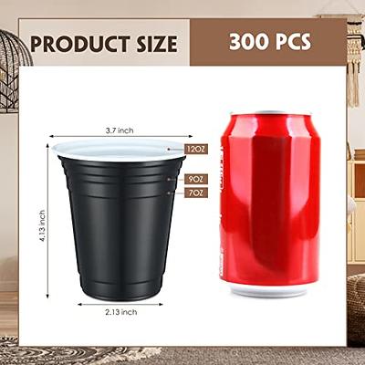 Disposable Plastic Cups, Red Colored Plastic Cups, 12-Ounce