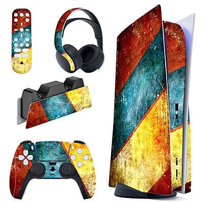 Skin Decal Sticker Cover for PS5 Console Disc Version + 2 Controller -  Golden