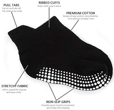 Zaples Grip Crew Socks with Non Slip/Anti Skid Soles for Baby Infants  Toddlers Kids Boys Girls