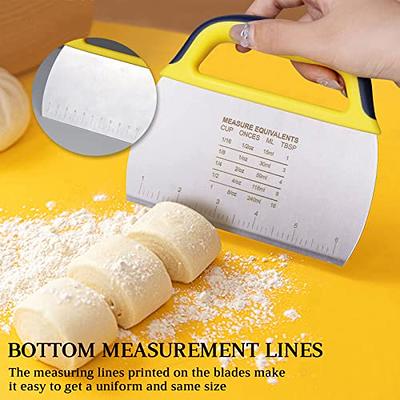 Dough Scraper Stainless Steel Bench Scraper Bread Cake Pastry Pizza Food  Cutter with Measuring Scale