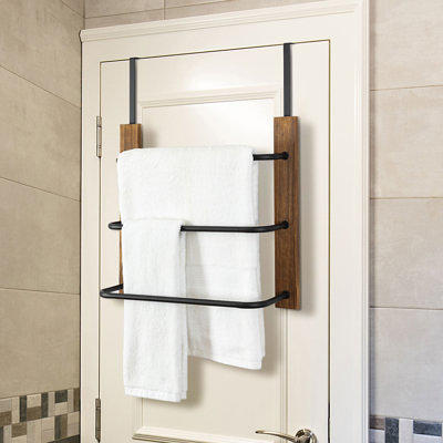 Black Metal Over The Door Rack, Bath Towel Hanging Storage
