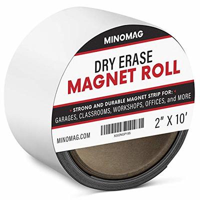 Dry Erase Magnet Strip Rolls Available in White and Colors 1 x 10