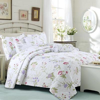 Spring Rose Floral Scalloped Cotton Quilted Reversible Decor Throw Bla –  Cozy Line Home Fashions