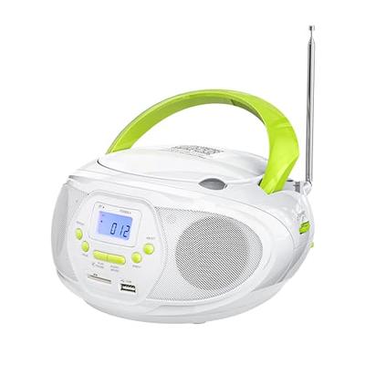 Pyle Portable CD Player Bluetooth Boombox Speaker - AM/FM Stereo Radio & Audio Sound, Supports CD-R-RW/MP3/WMA, USB, Aux, Headphone, LED Display, AC