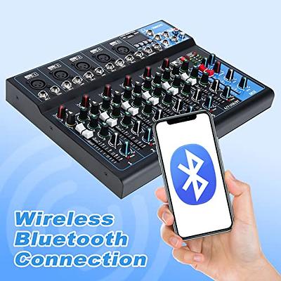 TFCFL 12 Channel Audio Mixer Bluetooth USB DJ Sound Mixing Console  Amplifier Studio