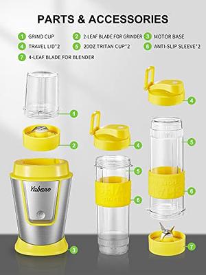Personal Blender with 2 x 20oz Travel Bottle and Coffee/Spices Jar,  Portable Smoothie Blender and Coffee Grinder in One, 500W Single Serve  Blender for Shakes and Smoothies, BPA free(Yellow) - Yahoo Shopping