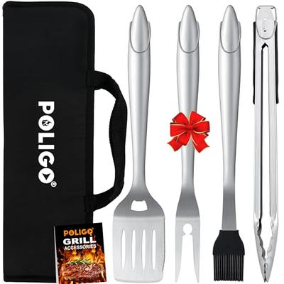 POLIGO 5PCS BBQ Grill Accessories for Outdoor Grill Set Stainless Steel  Camping BBQ Tools Grilling Tools Set for Christmas Dads Birthday Presents, Grill  Utensils Set Ideal Grilling Gifts for Men Dad 