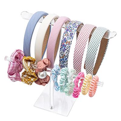 Acrylic Headband Organizer Scrunchie Holder, 2-Tier Clear Hair Tie