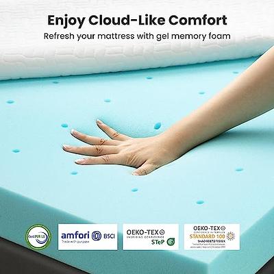 Dreamsmith 2 Inch Gel Memory Foam Mattress Topper Queen, Soft Cooling Bed  Mattress Topper with Removable Washable Cover & Adjustable Straps,  CertiPUR-US Certified, Queen - Yahoo Shopping