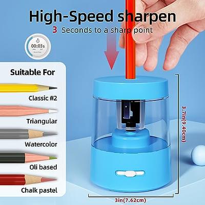 Electric Pencil Sharpener, RIYO Heavy Duty Pencil Sharpener for 6-8mm No.2/Colored  Pencils with Adapter/Battery Operated Pencil Sharpener in  School/Office/Home(Blue) - Yahoo Shopping