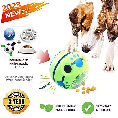 Large Wobble Giggle Dog Treat Ball,Interactive Dog Toys Ball,Dog Dispensing  Treat Toys Ball,Dog Puzzle Treat Toys,Dog Squeaky Toys for Chewers,Durable