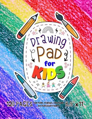 Drawing Pad For Kids Ages 4-8: Blank Paper Journal For Drawing, Doodling,  Writing & Sketching