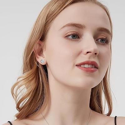 Tini Lux | Hypoallergenic Earrings | Titanium Kids Little Lux Charlotte Pearl Stud Earrings | Titanium Stud Earrings for Women | Earrings Studs