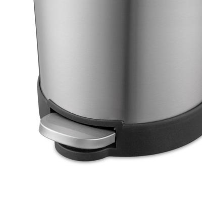 Mainstays 1.3 Gallon Round Trash Can Stainless Steel Bathroom Step