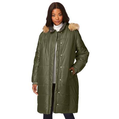 Jessica London Women's Plus Size A-Line Wool Peacoat Winter Wool Double  Breasted Coat