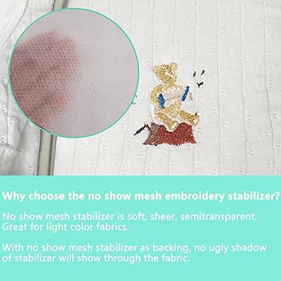 Craftido No Show Mesh Embroidery Stabilizer Backing 12 x 50 Yd/roll  Compatible with Most Hoops 1.8oz Light Weight for Machine Embroidery and  Hand Sewing - Yahoo Shopping