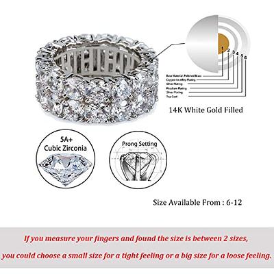 PAVOI 14K Gold Plated Cubic Zirconia Twisted Rope Eternity Band for Women :  : Clothing, Shoes & Accessories