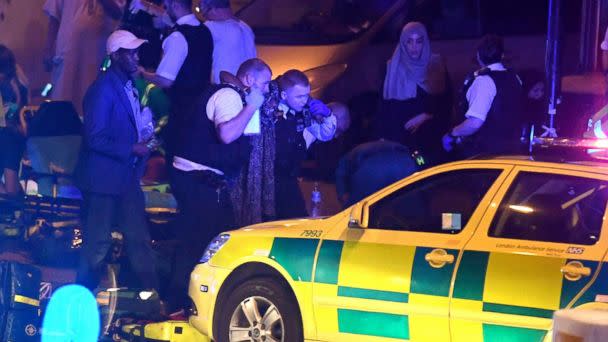 PHOTO: Police and ambulance crews respond to the scene of a traffic incident in Finsbury Park, London, June 18, 2017. (James Gourley/REX/Shutterstock)