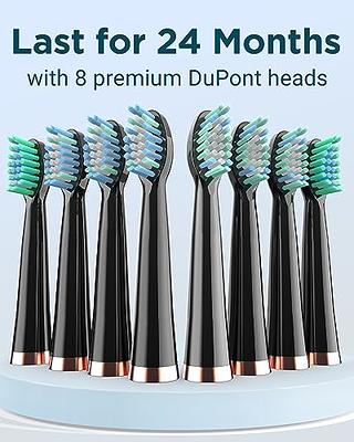  Electric Toothbrush Rechargeable Sonic Toothbrushes for Adults  with 5 Brushing Modes and 8 Tooth Brush Replacement Head, 120 Days of Use  with 3-Hour Fast Charge, Smart Timer and Deep Cleaning in