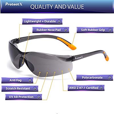 ProtectX 3-Pack Tinted Safety Glasses for Men, Safety Sunglasses