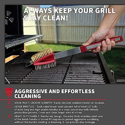 Sihuuu Grill Brush and Scraper, Reinforced Stainless Steel Bristles  Cleaning Tools, Best Heavy Duty Outdoor Grill Brush kit for All Grill  Types, BBQ Grill Cleaner Brush with Handle - Yahoo Shopping
