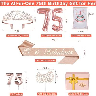 75th Birthday Decorations For Women, Include 75th Birthday Sash and Tiara,  Birthday Cake Topper and Number 75 Candles, 75 Balloons, 3D Birthday Card,  75th Birthday Gifts Women - Yahoo Shopping