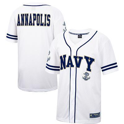 Men's Navy Atlanta Braves Button-Up Baseball Jersey 