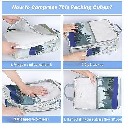 6pcs blue travel storage bag Clothes Storage Bags Portable Luggage