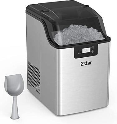 Silonn Compact Nugget Ice Maker，44lbs/Day Pellet Ice Maker Machine with  Timer & Self-Cleaning Function, Portable Countertop Ice Maker for Home