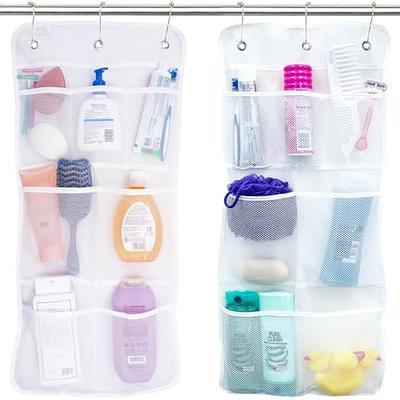 Eatex 2 Pack Clear Plastic Bathroom Vanity Storage Bin with Handles - Container Organizer for Soaps, Shampoos, Conditioners, Cosmetics, Hand Towels