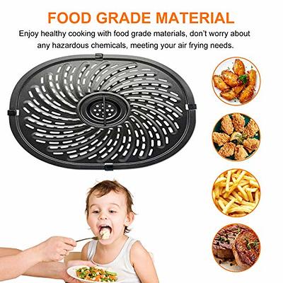 Air Fryer Grill Pan for Ninja Air Fryers, 2 Packs Replacement Air Fryer Crisper Plate Grill Plate Tray Accessories with Rubber Bumpers for Ninja