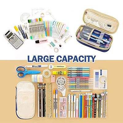 MAMUNU Expandable Pencil case with compartments, Large Capacity Pencil  Cases Pencil Bag Pouch Office School, Portable Pencil Case Large School