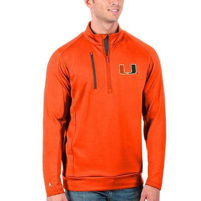 Women's Miami Dolphins Antigua Orange Tribute Half-Zip Top