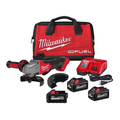 M12 FUEL 12V Lithium-Ion Brushless Cordless 1/4 in. Right Angle Die Grinder  and Cut Off Saw with 2 Batteries