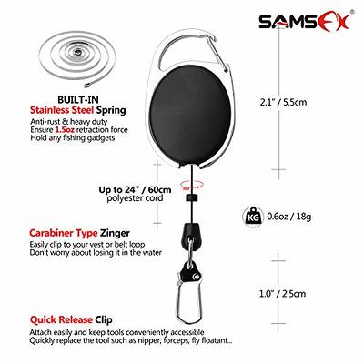 SAMSFX Aluminum Fishing Pliers Hook Remover Braid Line Cutter with Coiled  Lanyard Fly Fishing Knot Tying