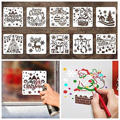 20 Styles Christmas Stencils for Painting on Glass Wood Reusable