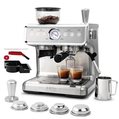 Manual Espresso Machine, 15 Bar Pump Pressure + Milk Frother Steam Wand -  Yahoo Shopping