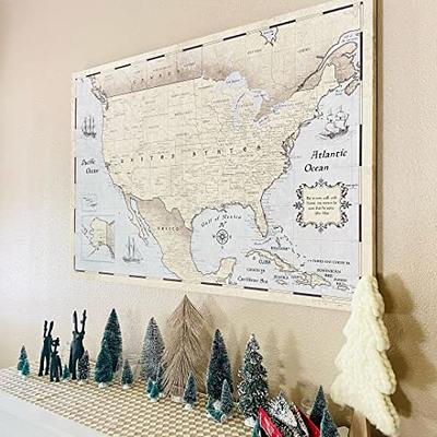 Canvas World Map with Push Pins, Lifetime Warranty