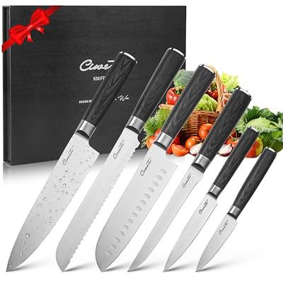 Kitchen Cutting Knives Set for Home, Sharp knives Set for the Kitchen  Non-Stick Blades and Ergonomic Design Handles, Chef Knife Set with Gift Box