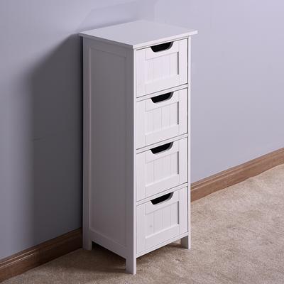 URTR White Slim Tall Wood Storage Cabinet Floor Cabinet with