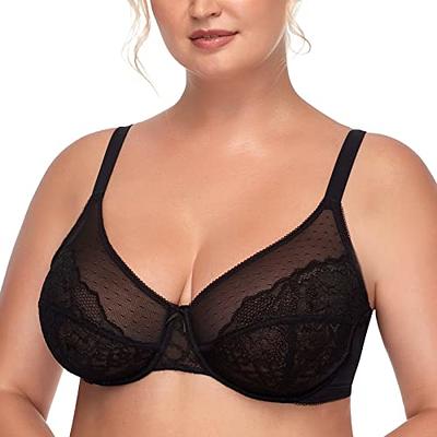  Womens Minimizer Bra Plus Size Unlined Full Coverage Smooth  Underwire Support Baby Blue 38D