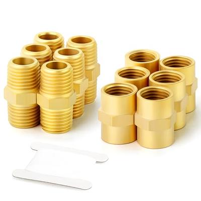 KOOTANS 1/4 NPT x 1/8 NPT Male Solid Brass Nipples, Heavy Brass Pipe  Adapter Fittings Hex Reducing Nipples Connectors 4Pieces