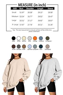Caracilia Womens Oversized Sweatshirt Crewneck Loose fit Long Sleeve Fleece  Pullover 2023 Fall Casual Clothes Hoodie Top : : Clothing, Shoes