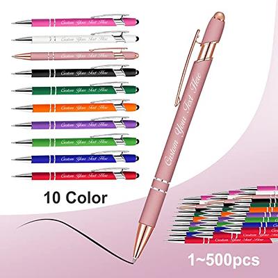 Qingxily Up to 300 Pcs Custom Pens Bulk,Personalized Pens with Free  Engraving,Customized Stylus Ballpoint Pens with Your Name,Text,Message for