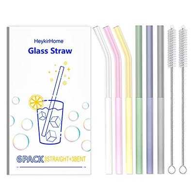 Set of 6 Reusable Glass Straws