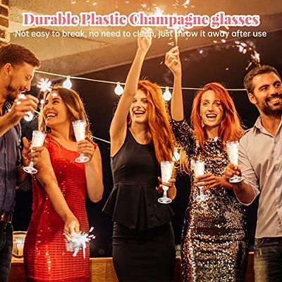 Munfix 100 Pack Plastic Champagne Flutes 5 Oz Clear Plastic Toasting  Glasses Disposable Wedding Thanksgiving Party Cocktail Cups