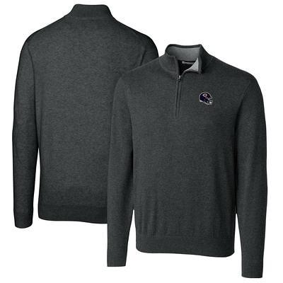 Baltimore Ravens Cutter & Buck Helmet Stealth Heathered Quarter-Zip Pullover  Top - Gray