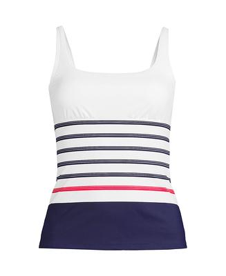 Lands' End Women's Plus Size Square Neck Underwire Tankini Swimsuit Top  Adjustable Straps - Navy/white founders stripe - Yahoo Shopping