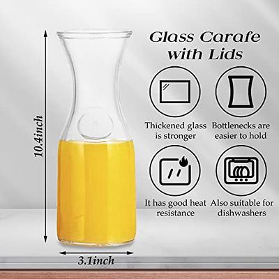 2PCS Glass Carafe with Lids Water Pitcher Carafe for Mimosa Bar