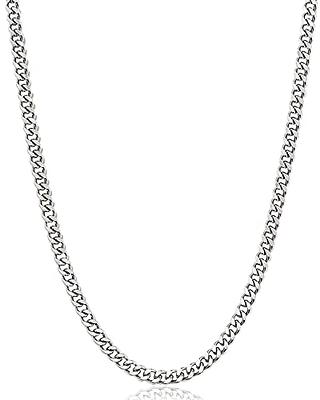 Solid 925 Sterling Silver 5mm Diamond Cut Cuban Link Curb Chain Neckla–  romanticwork